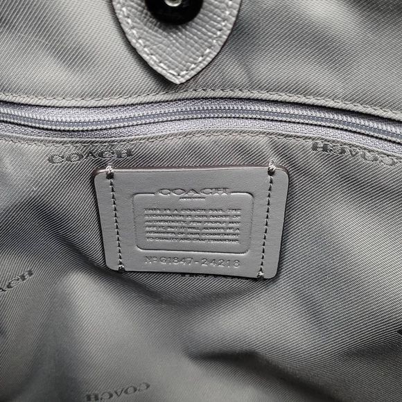 Coach 24218 Bailey Carryall Gray Crossgrain Leather Tote Shoulder Bag Purse - Picture 6 of 11